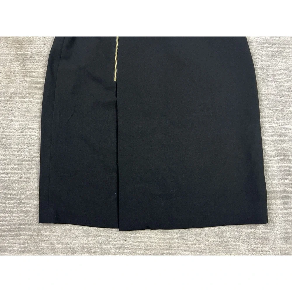 Calvin Klein Skirt‎ Womens 12 Black Faux Wrap Zip Pencil Polyester Blend NWT